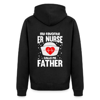 Lustige Krankenschwester Geschenke - Unisex Premium Bio Zip Hoodie - Schwarz - Hinten - Nico (187cm)