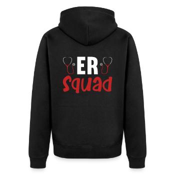 Lustige Krankenschwester Geschenke - Unisex Premium Bio Zip Hoodie - Schwarz - Hinten - Nico (187cm)