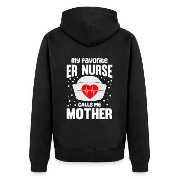 Lustige Krankenschwester Geschenke - Unisex Premium Bio Zip Hoodie - Schwarz - Hinten - Nico (187cm)