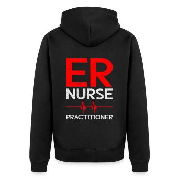 Lustige Krankenschwester Geschenke - Unisex Premium Bio Zip Hoodie - Schwarz - Hinten - Nico (187cm)