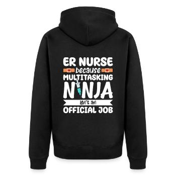 Funny Nurse Gifts - Unisex Premium Organic Zip Hoodie - black - Back - Nico (187cm)