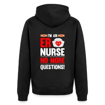 Funny Nurse Gifts - Unisex Premium Organic Zip Hoodie - black - Back - Nico (187cm)