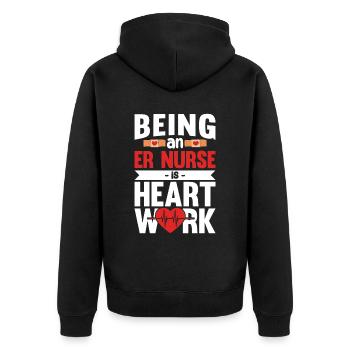 Lustige Krankenschwester Geschenke - Unisex Premium Bio Zip Hoodie - Schwarz - Hinten - Nico (187cm)