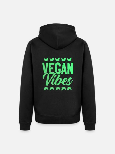 vegan vibes - Unisex Premium Organic Zip Hoodie - black