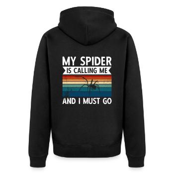 Spider Owner Spider Spider Breeder - Unisex Premium Organic Zip Hoodie - black - Back - Nico (187cm)