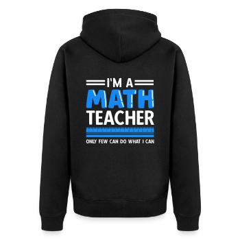 professeur de mathématiques disant mathématicien - Veste à capuche bio Premium Unisexe - noir - Dos - Nico (187cm)