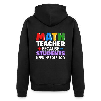 professeur de mathématiques disant mathématicien - Veste à capuche bio Premium Unisexe - noir - Dos - Nico (187cm)