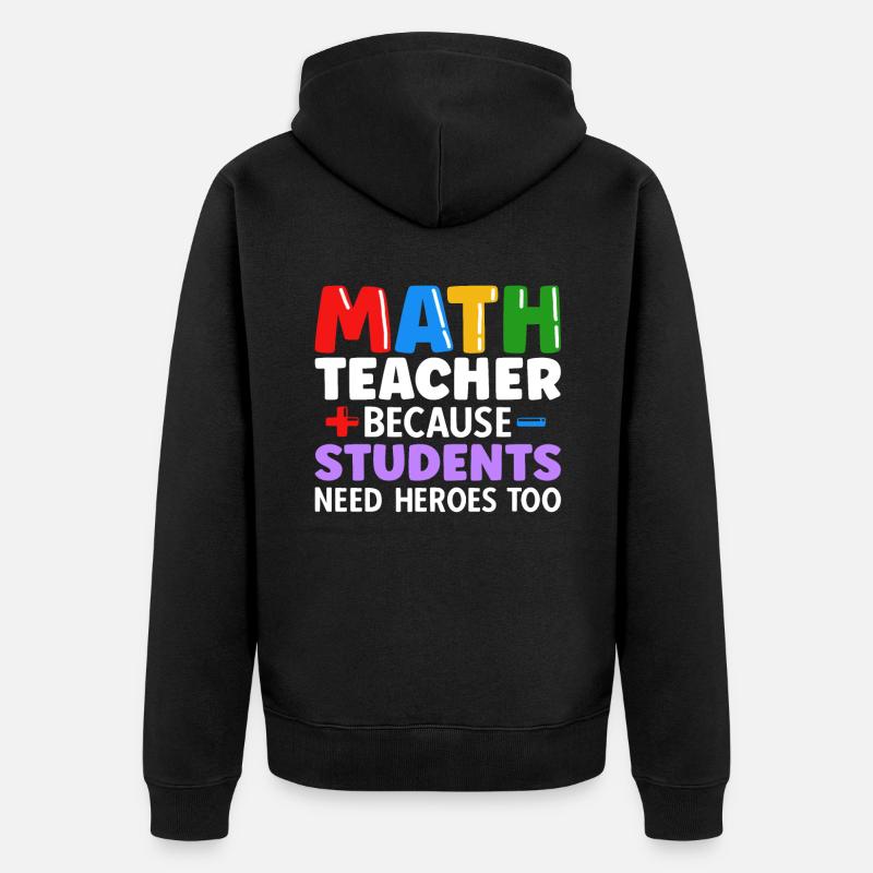 Mathelehrer Spruch Mathematiker - Unisex Premium Bio Zip Hoodie - Schwarz