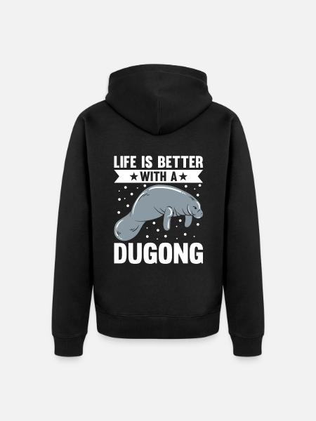 Dugong Manatees Manatee - Unisex Premium Organic Zip Hoodie - black