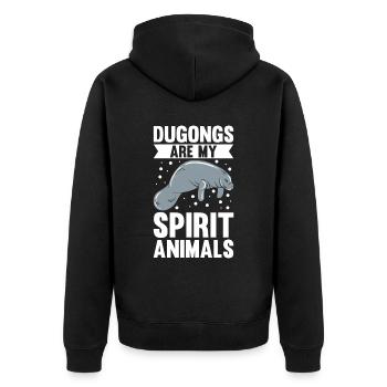 Dugong Manatees Manatee - Unisex Premium Organic Zip Hoodie - black - Back - Nico (187cm)