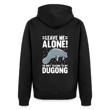 Dugong Manatees Manatee - Unisex Premium Organic Zip Hoodie - black - Back - Nico (187cm)