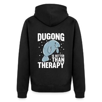 Dugong Manatees Manatee - Unisex Premium Organic Zip Hoodie - black - Back - Nico (187cm)