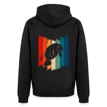 Dugong Manatees Manatee - Unisex Premium Organic Zip Hoodie - black - Back - Nico (187cm)