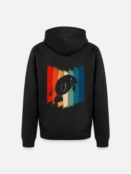 Dugong Manatees Manatee - Unisex Premium Organic Zip Hoodie - black