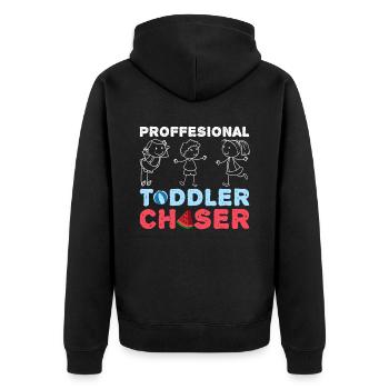 Au Pair Mädchen Kindergarten Nanny - Unisex Premium Bio Zip Hoodie - Schwarz - Hinten - Nico (187cm)