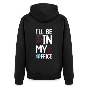Au Pair Fille Maternelle Nounou - Veste à capuche bio Premium Unisexe - noir - Dos - Nico (187cm)