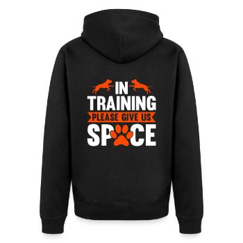 Dog Trainer Dog School Dog Sports - Unisex Premium Organic Zip Hoodie - black - Back - Nico (187cm)