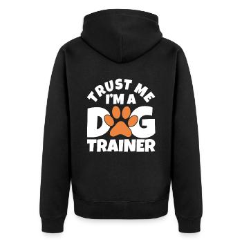 Dresseur de chiens École de chiens Sports canins - Veste à capuche bio Premium Unisexe - noir - Dos - Nico (187cm)