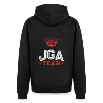 Jga Junggesellenabschied Team - Unisex Premium Bio Zip Hoodie - Schwarz - Hinten - Nico (187cm)