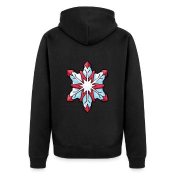 Schneeflocke Winter Schnee - Unisex Premium Bio Zip Hoodie - Schwarz - Hinten - Nico (187cm)