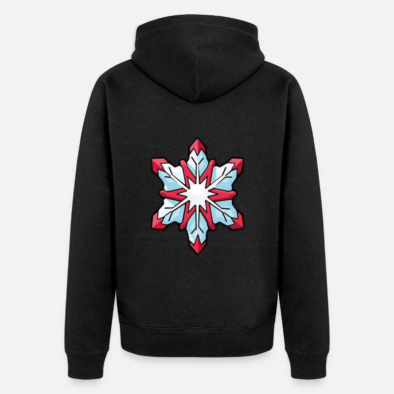 Flocon De Neige, Hiver, Neige - Veste à capuche bio Premium Unisexe - noir