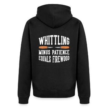 Holz schintzen Holzschnitzerei - Unisex Premium Bio Zip Hoodie - Schwarz - Hinten - Nico (187cm)