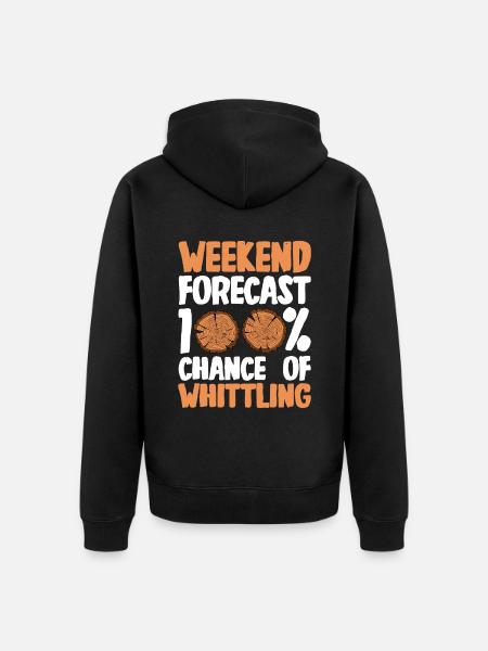 Holz schintzen Holzschnitzerei - Unisex Premium Bio Zip Hoodie - Schwarz