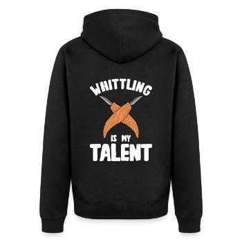 Holz schintzen Holzschnitzerei - Unisex Premium Bio Zip Hoodie - Schwarz - Hinten - Nico (187cm)
