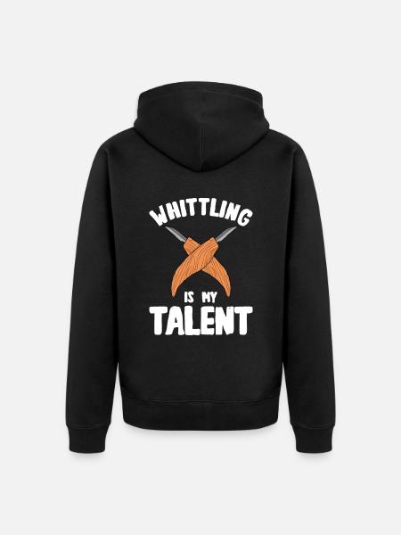 Wood Shining Wood Carving - Unisex Premium Organic Zip Hoodie - black