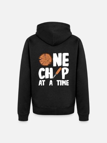 Holz schintzen Holzschnitzerei - Unisex Premium Bio Zip Hoodie - Schwarz