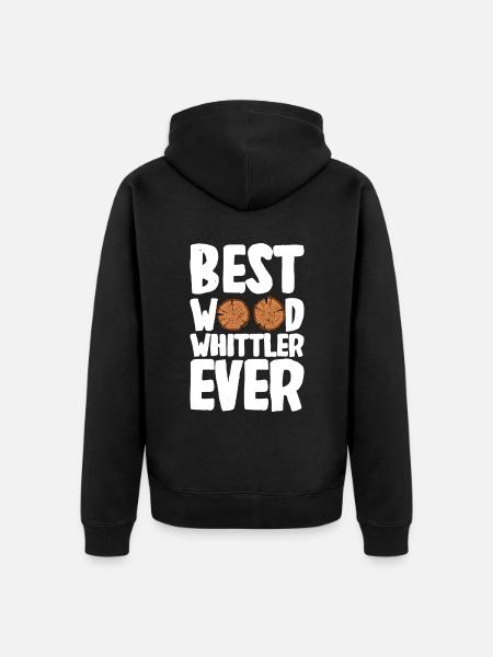 Wood Shining Wood Carving - Unisex Premium Organic Zip Hoodie - black