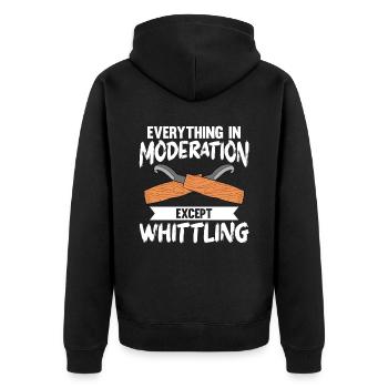 Holz schintzen Holzschnitzerei - Unisex Premium Bio Zip Hoodie - Schwarz - Hinten - Nico (187cm)