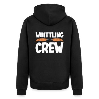 Holz schintzen Holzschnitzerei - Unisex Premium Bio Zip Hoodie - Schwarz - Hinten - Nico (187cm)