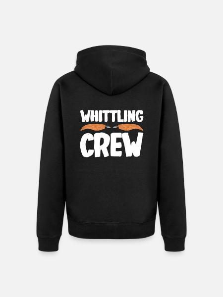 Wood Shining Wood Carving - Unisex Premium Organic Zip Hoodie - black