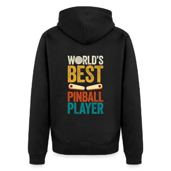 Pinball Machine Pinball Machine - Unisex Premium Organic Zip Hoodie - black - Back - Nico (187cm)