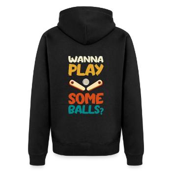 Pinball Machine Pinball Machine - Unisex Premium Organic Zip Hoodie - black - Back - Nico (187cm)
