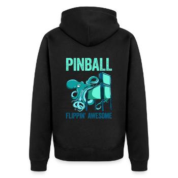 Pinball Machine Pinball Machine - Unisex Premium Organic Zip Hoodie - black - Back - Nico (187cm)