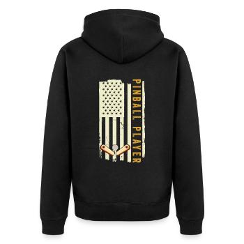 Pinball Machine Pinball Machine - Unisex Premium Organic Zip Hoodie - black - Back - Nico (187cm)