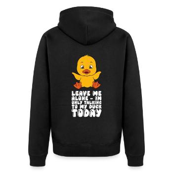 Lustige Ente Süße Enten - Unisex Premium Bio Zip Hoodie - Schwarz - Hinten - Nico (187cm)