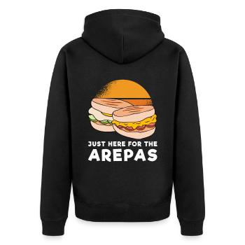 Juste ici pour les Arepas - Veste à capuche bio Premium Unisexe - noir - Dos - Nico (187cm)