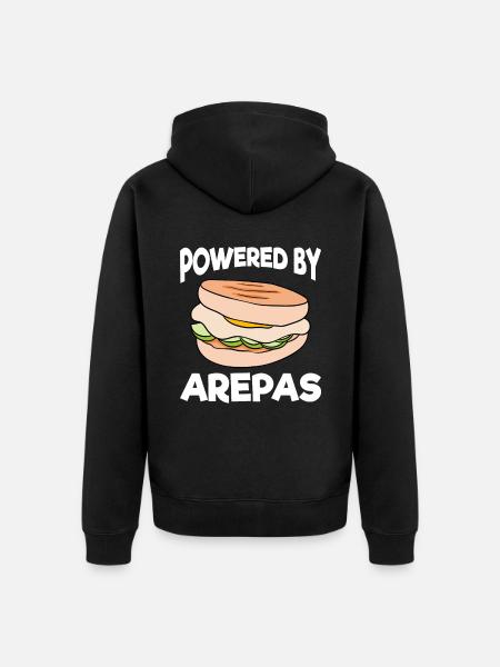 Powered By Arepas - Unisex Premium Organic Zip Hoodie - black