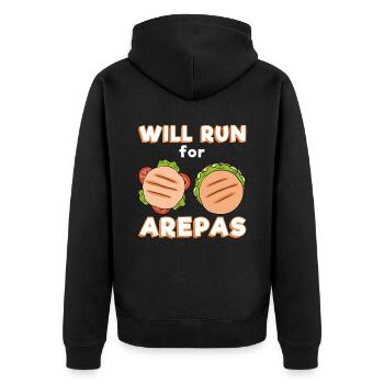 Courra pour Arepas - Veste à capuche bio Premium Unisexe - noir - Dos - Nico (187cm)