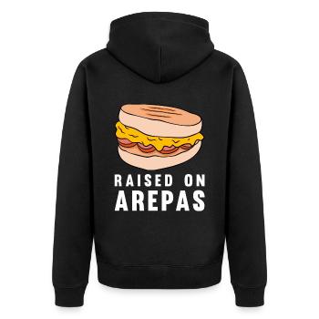Élevé sur Arepas - Veste à capuche bio Premium Unisexe - noir - Dos - Nico (187cm)