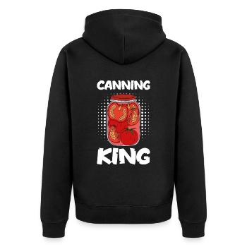 Canning King - Unisex Premium Bio Zip Hoodie - Schwarz - Hinten - Nico (187cm)