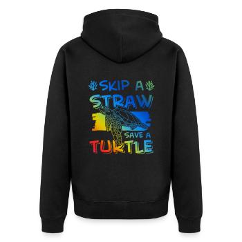 Sauvez la tortue de l’océan - Veste à capuche bio Premium Unisexe - noir - Dos - Nico (187cm)