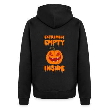 Halloween Kürbis Halloween Geist - Unisex Premium Bio Zip Hoodie - Schwarz - Hinten - Nico (187cm)