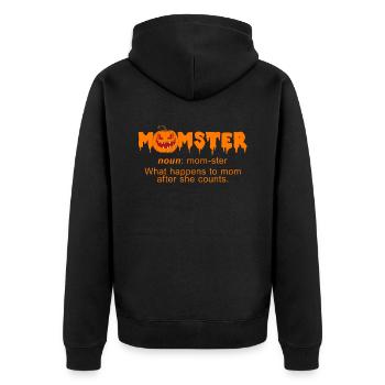 Halloween Kürbis Halloween Geist - Unisex Premium Bio Zip Hoodie - Schwarz - Hinten - Nico (187cm)