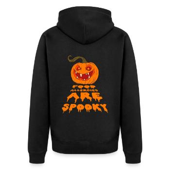 Halloween Kürbis Halloween Geist - Unisex Premium Bio Zip Hoodie - Schwarz - Hinten - Nico (187cm)