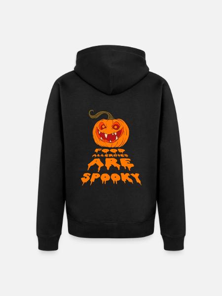 Halloween Pumpkin Halloween Ghost - Unisex Premium Organic Zip Hoodie - black