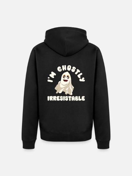 Halloween Pumpkin Halloween Ghost - Unisex Premium Organic Zip Hoodie - black